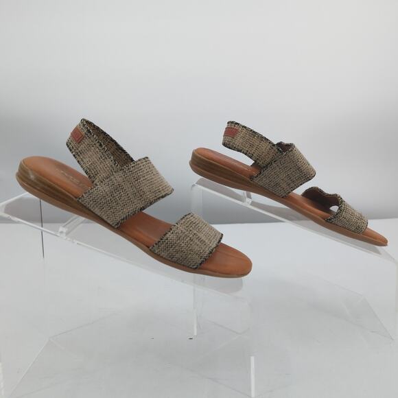 Andre Assous Sandals Womens 7 Linen Slingback Featherweights Resort Vacation - Picture 7 of 12